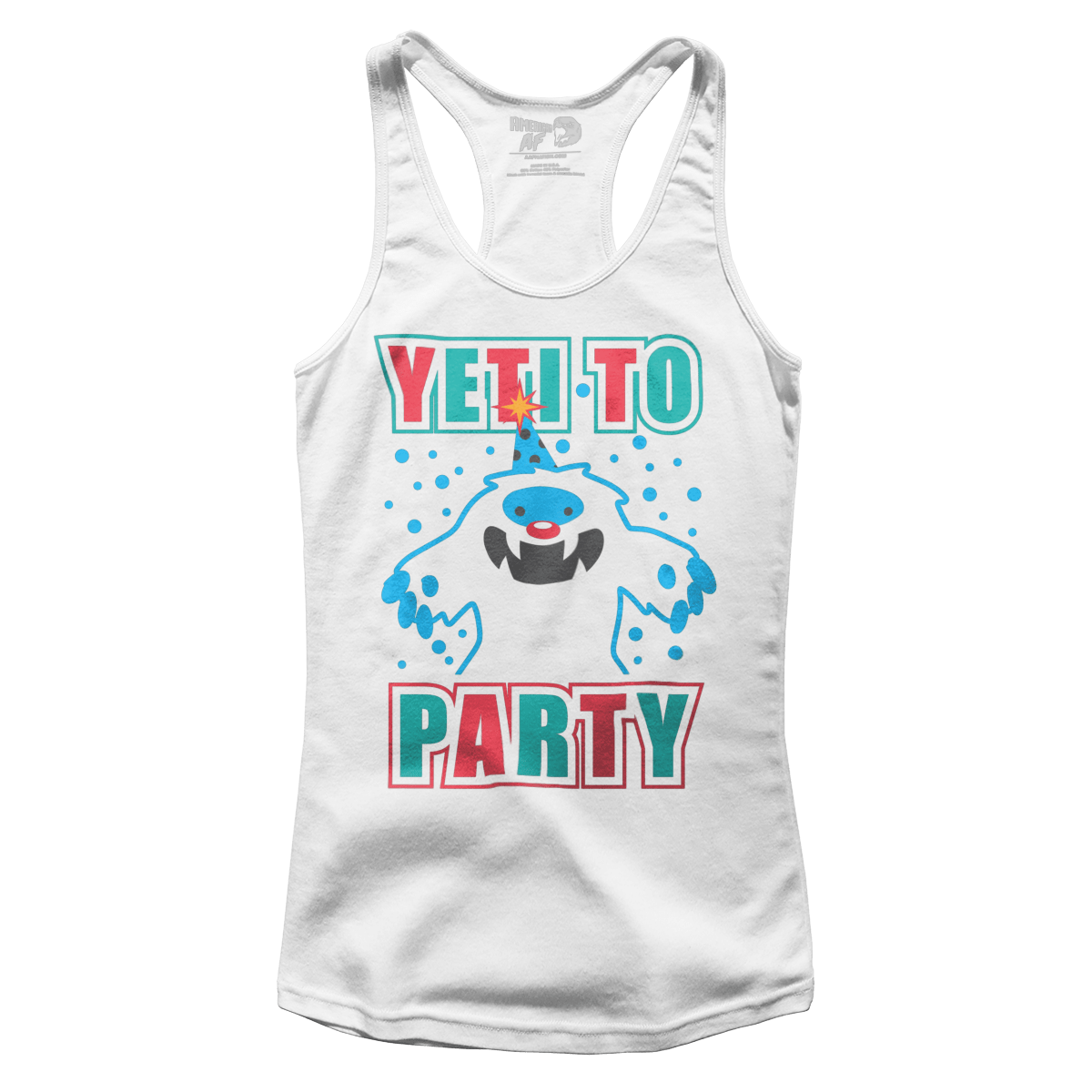 Raglan Premium Ladies Racerback Tank / White / XS Yeti to Party (Ladies)