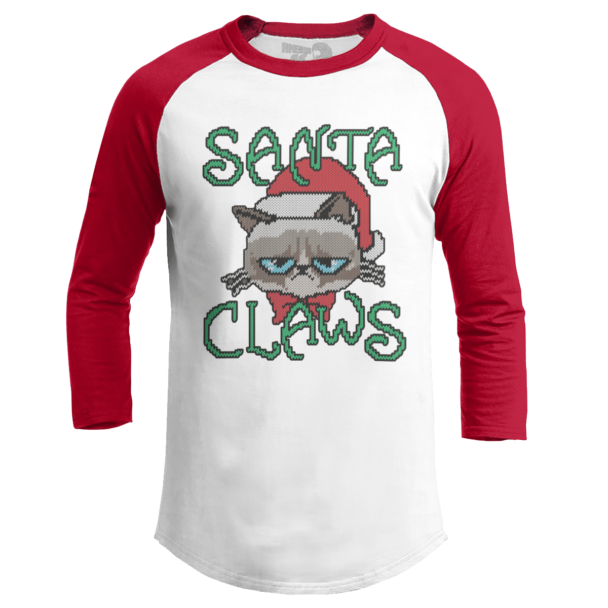 Raglan Raglan / White/Red / S Santa Claws V2 (Ladies)