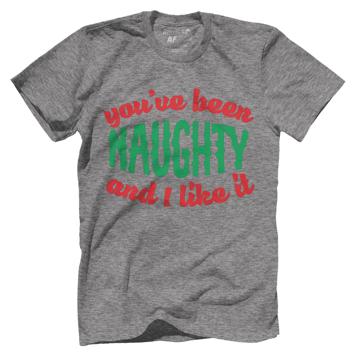 Raglan Premium Mens Shirt / Heather Gray / XS Naughty and I Like It
