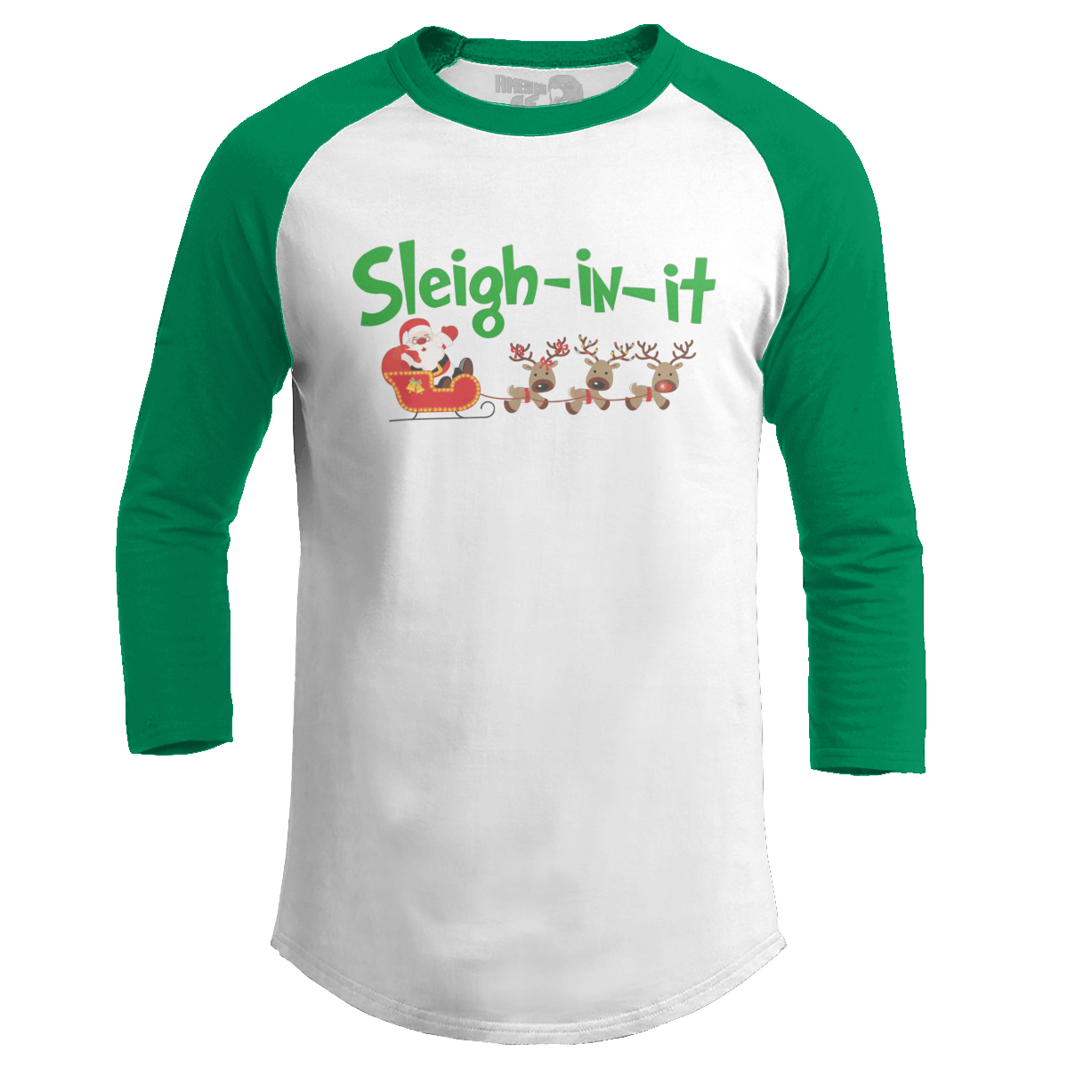 Raglan Raglan / White/Kelly Green / S Sleigh In It (Ladies)