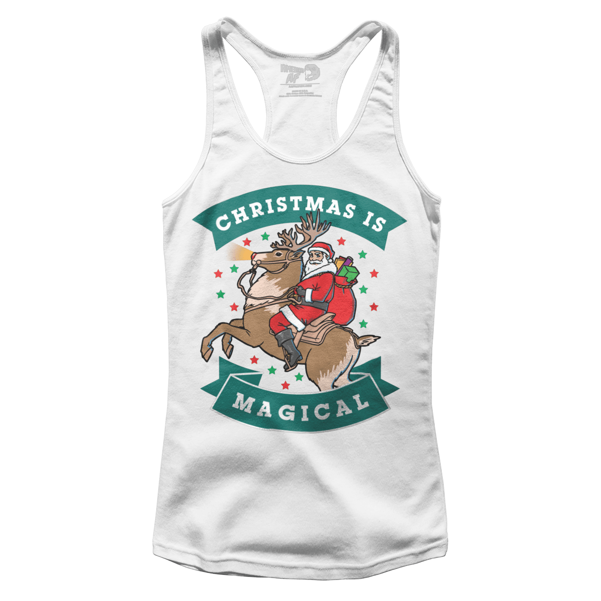 Raglan Premium Ladies Racerback Tank / White / XS Christmas is Magical V1 (Ladies)