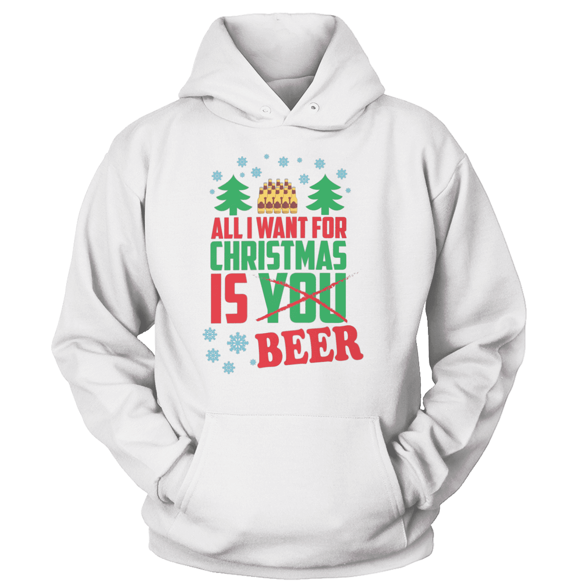 Raglan Unisex Hoodie / White / S All I Want is Beer