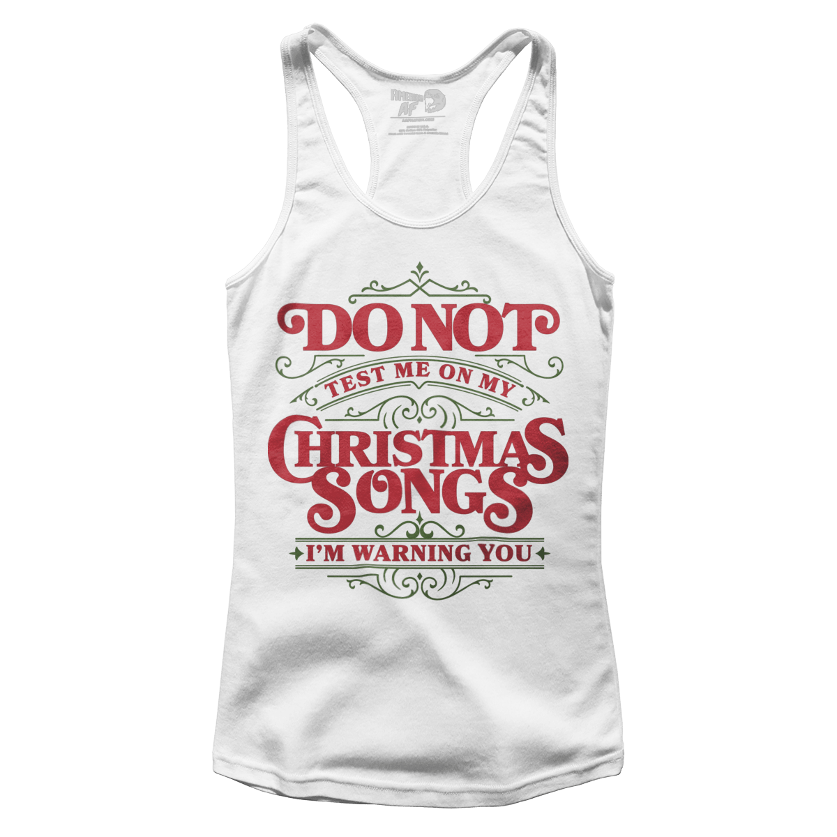 Raglan Premium Ladies Racerback Tank / White / XS Christmas Songs Test (Ladies)