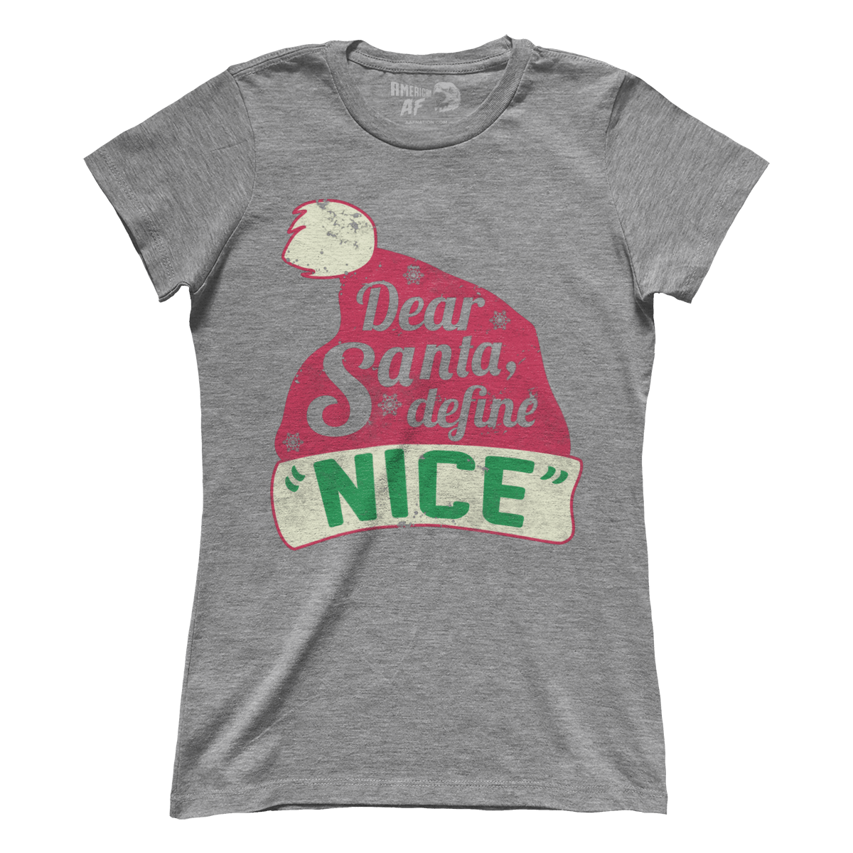 Raglan Premium Ladies Tee / Heather Gray / S Define “Nice” (Ladies)
