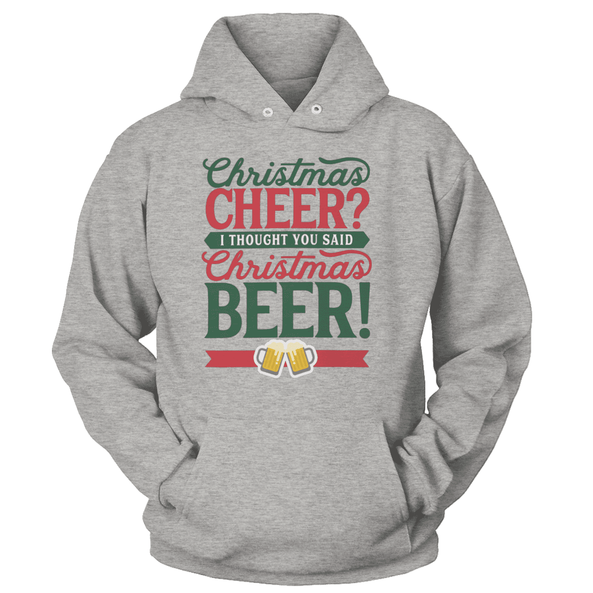 Raglan Unisex Hoodie / Heather Gray / S Christmas Cheer Christmas Beer