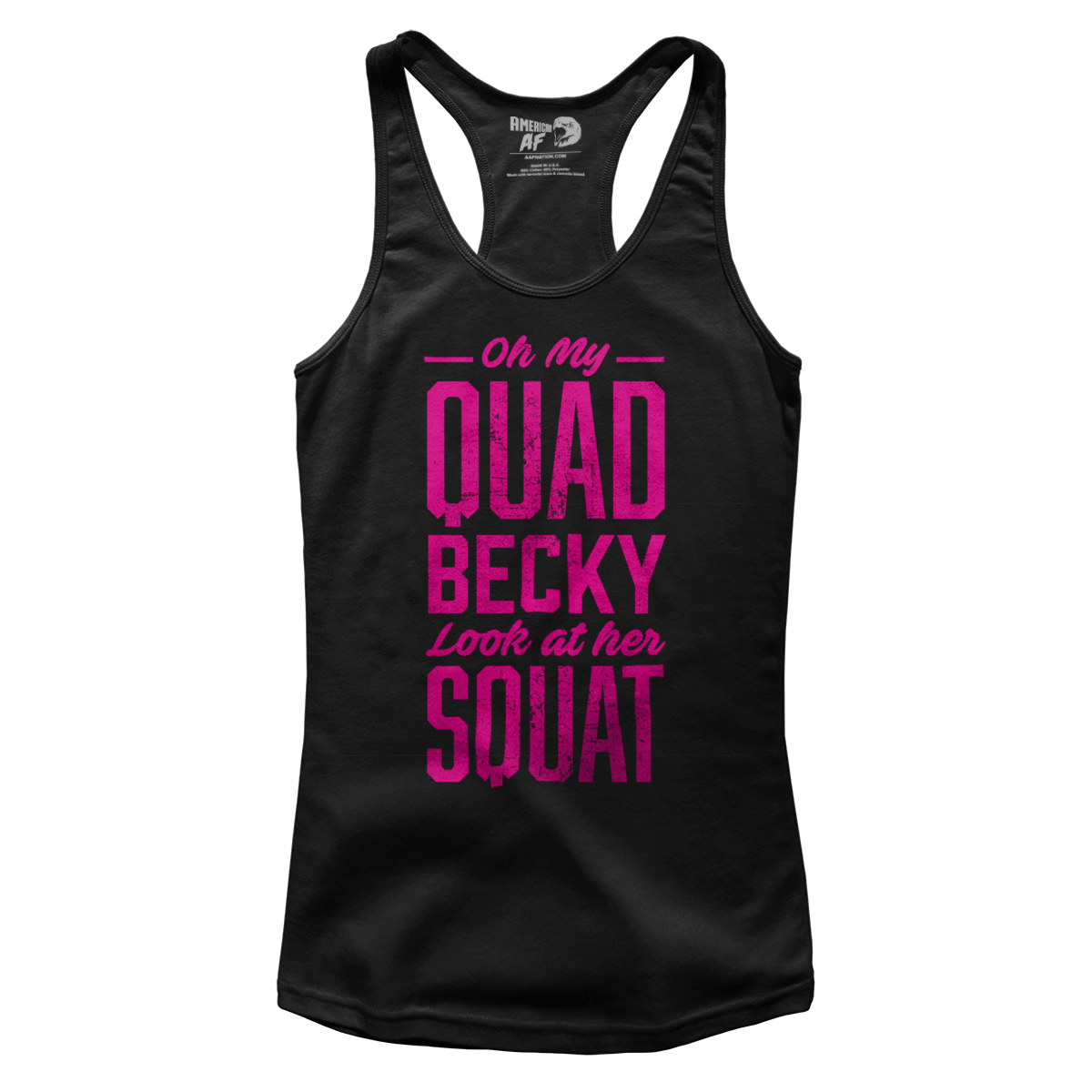 T-shirt Premium Ladies Racerback Tank / Black / XS Oh My Quad Becky Look At Her Squat (Ladies)