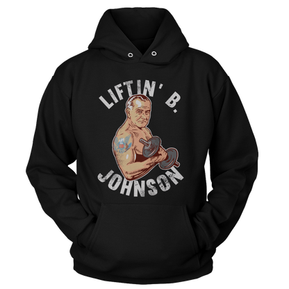 T-shirt Unisex Hoodie / Black / S Liftin' B Johnson (Ladies)