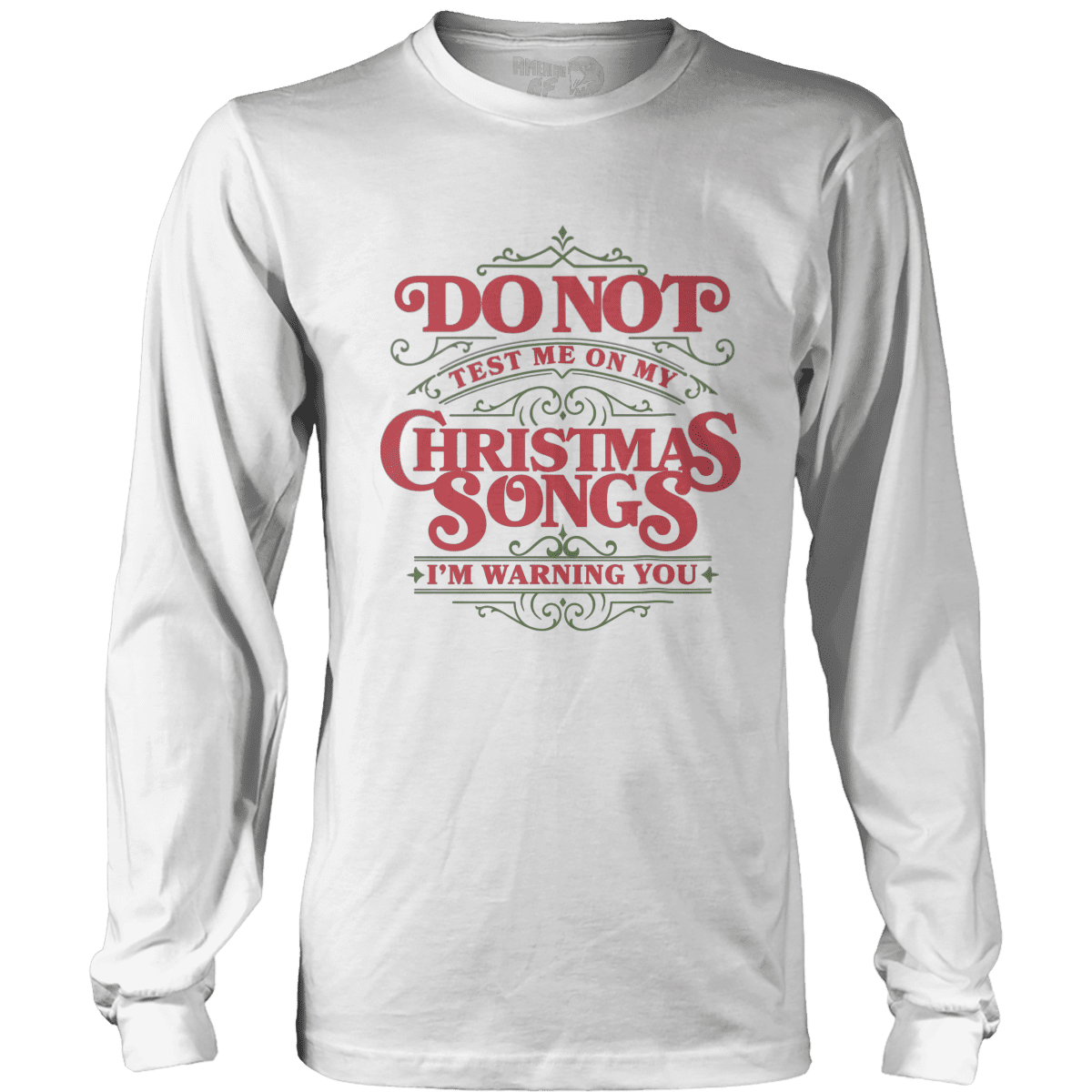 Raglan Mens Long Sleeve / White / S Christmas Songs Test