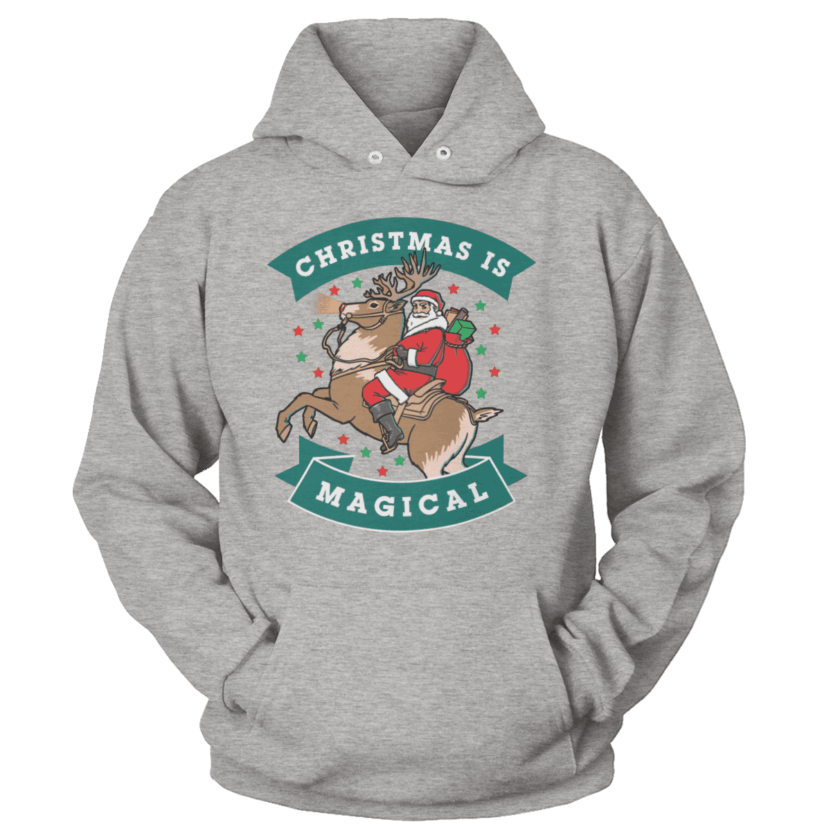 Raglan Unisex Hoodie / Heather Gray / S Christmas is Magical V1