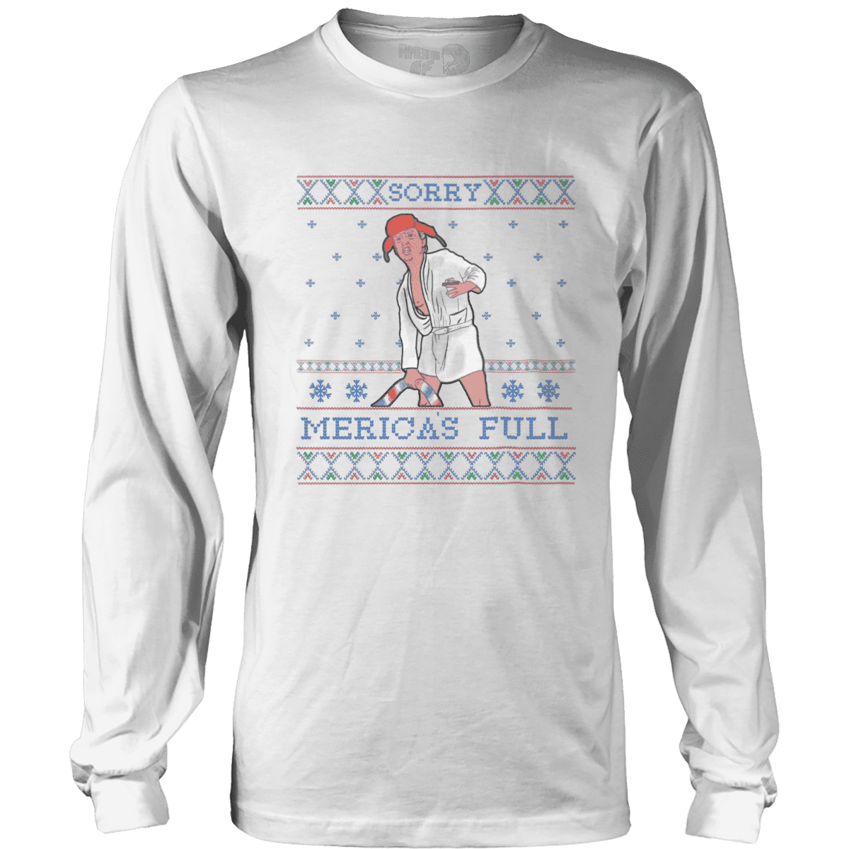 Raglan Mens Long Sleeve / White / S Sorry, Merica's Full V1