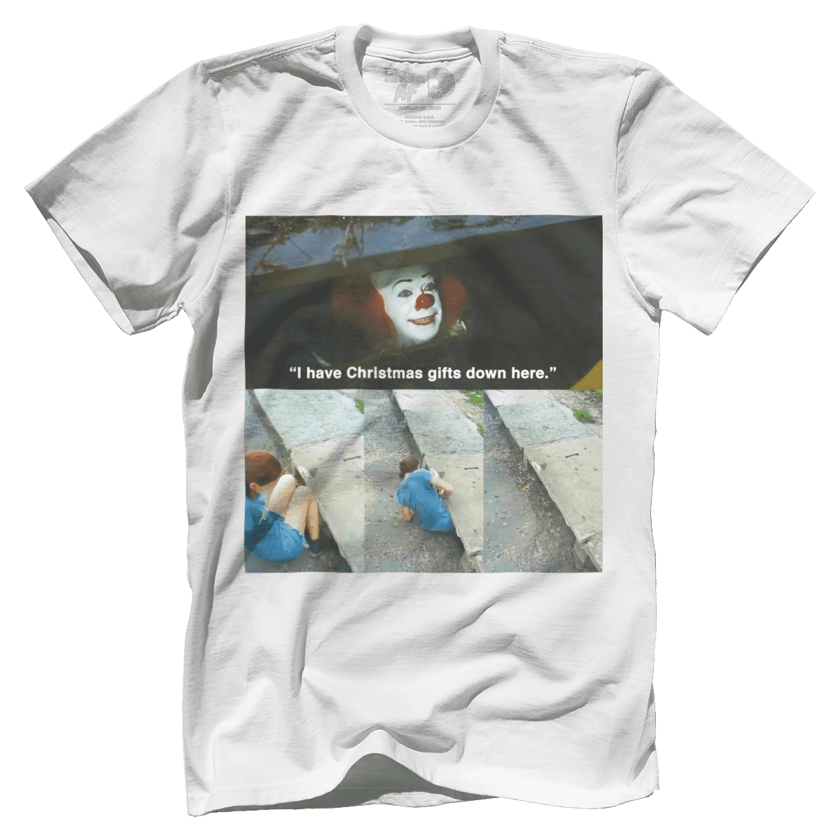 Raglan Premium Mens Shirt / White / XS Gifts Down Here - Meme