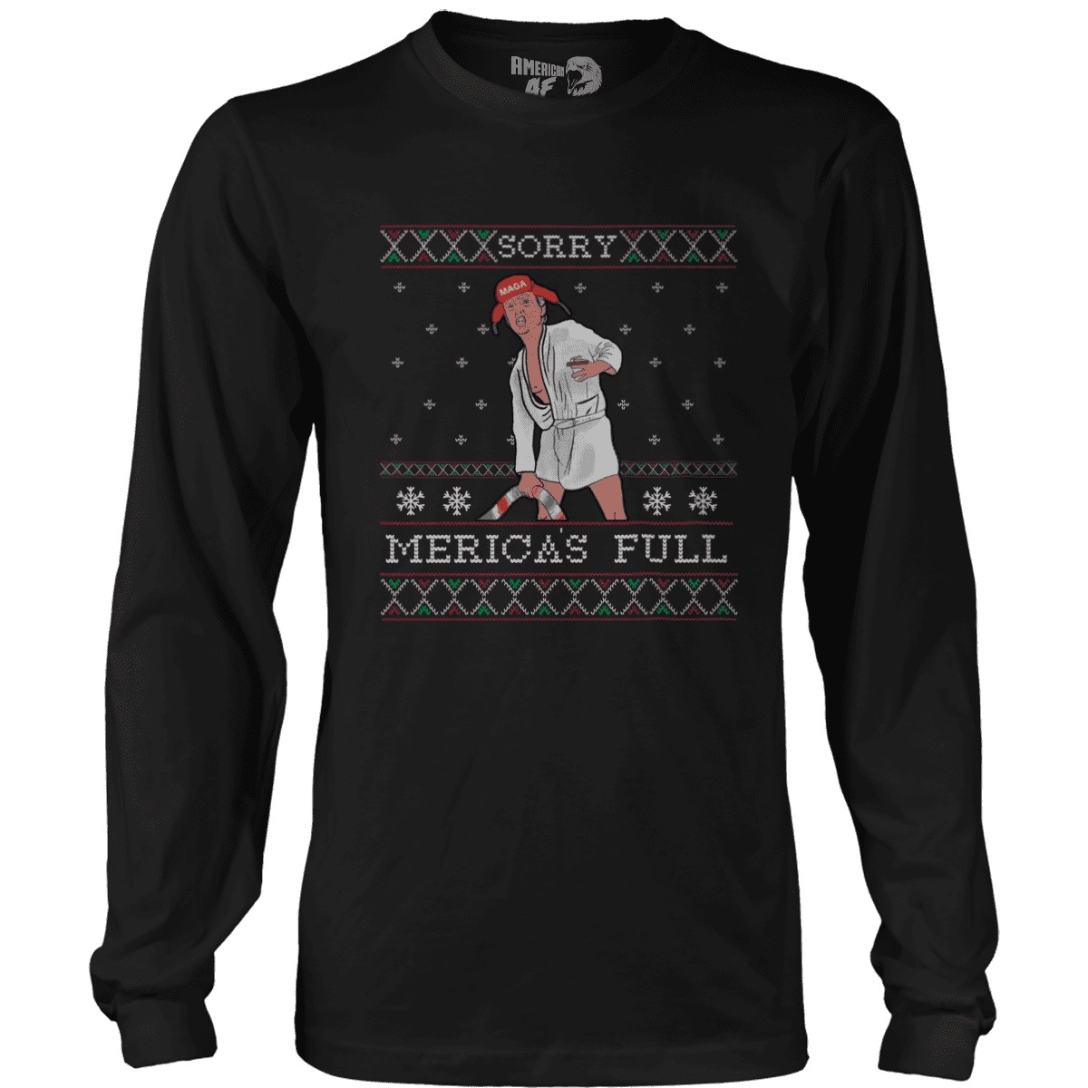 Raglan Mens Long Sleeve / Black / S Sorry, Merica's Full V1