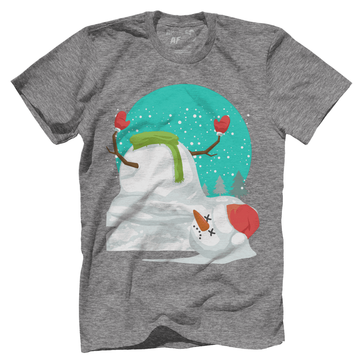 Raglan Premium Mens Shirt / Heather Gray / XS Snowman's Head