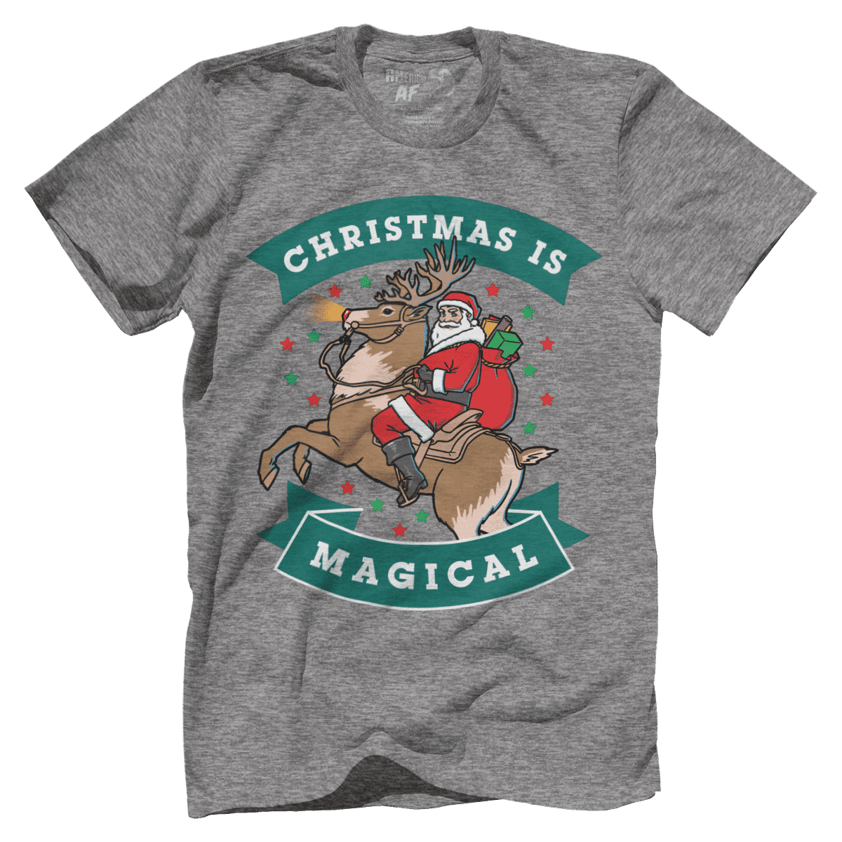 Raglan Premium Mens Shirt / Heather Gray / XS Christmas is Magical V1