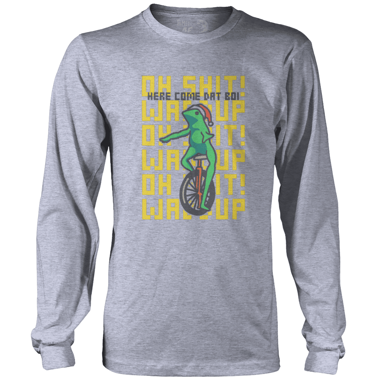 Raglan Mens Long Sleeve / Heather Gray / S Dat Boi - Meme