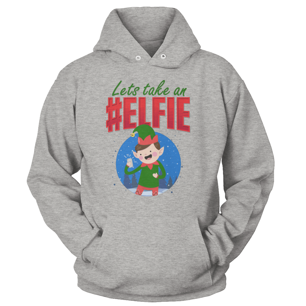 Raglan Unisex Hoodie / Heather Gray / S Elfie (Ladies)