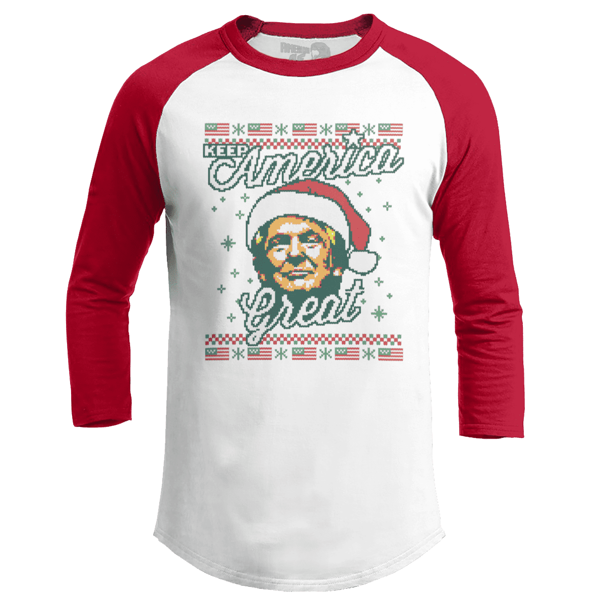 Raglan Raglan / White/Red / S Keep America Great