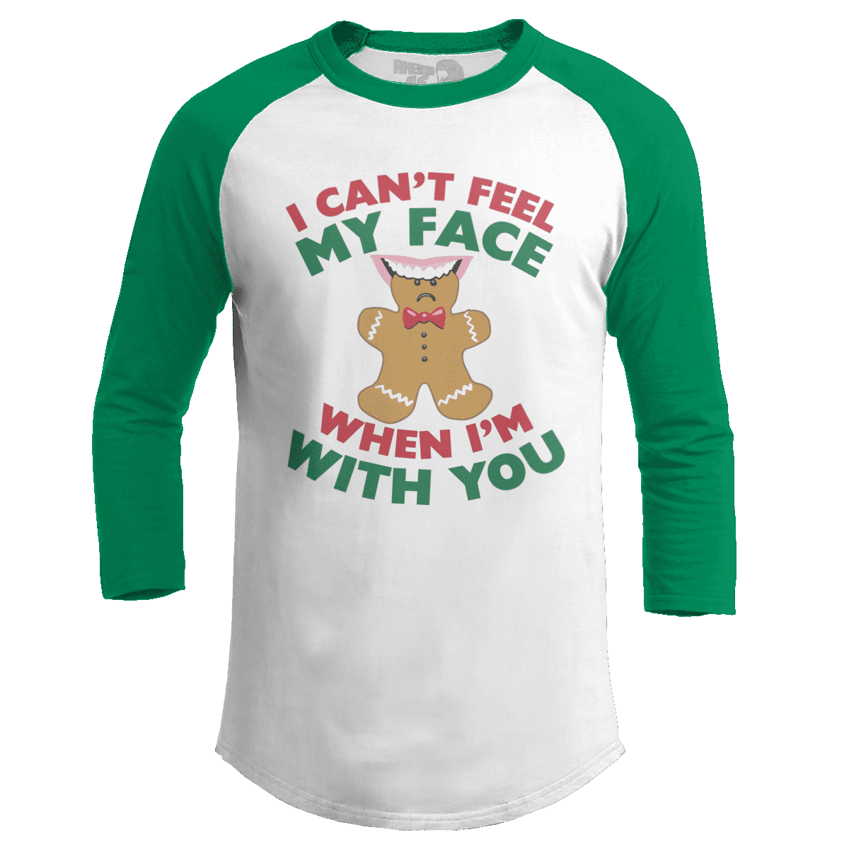 Raglan Raglan / White/Kelly Green / S Can't Feel My Face
