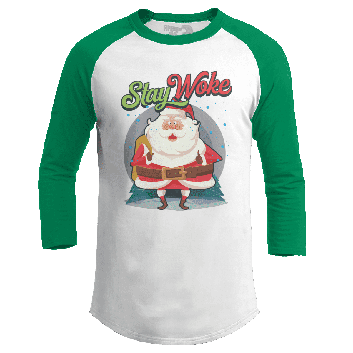 Raglan Raglan / White/Kelly Green / S Stay Woke