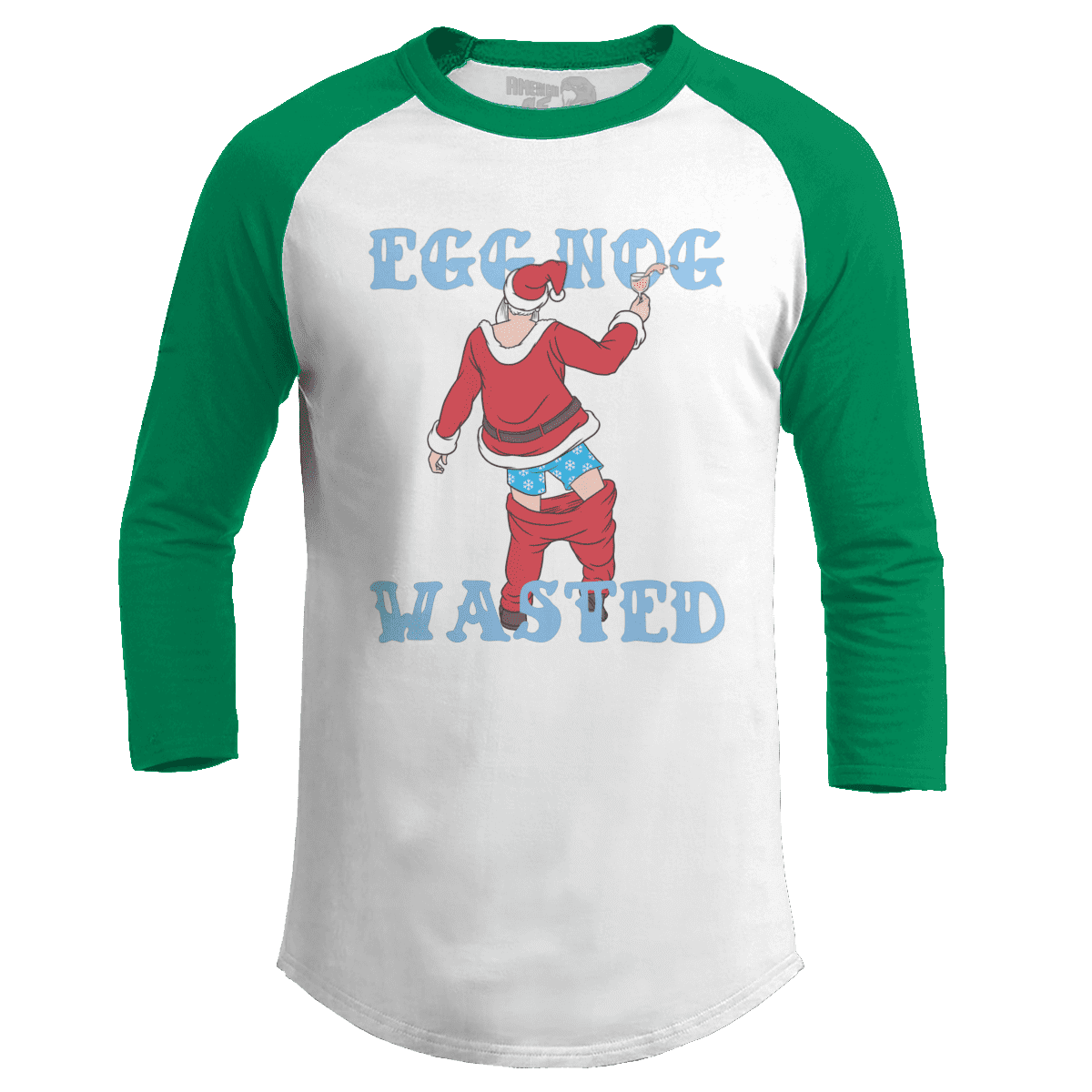 Raglan Raglan / White/Kelly Green / S Eggnog Wasted V2