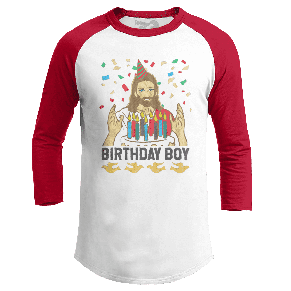Raglan Raglan / White/Red / S Birthday Boy