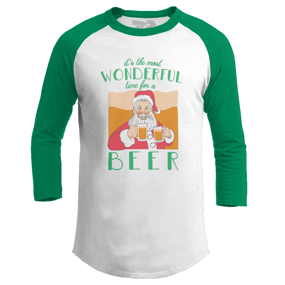 Raglan Raglan / White/Kelly Green / S It's The Most Wonderful Time for a Beer