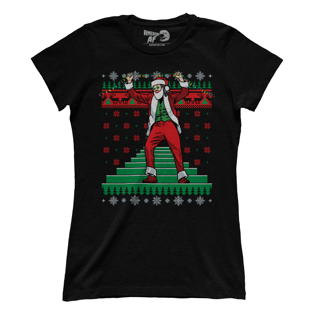 Raglan Premium Ladies Tee / Black / S The Stairs Christmas (Ladies)