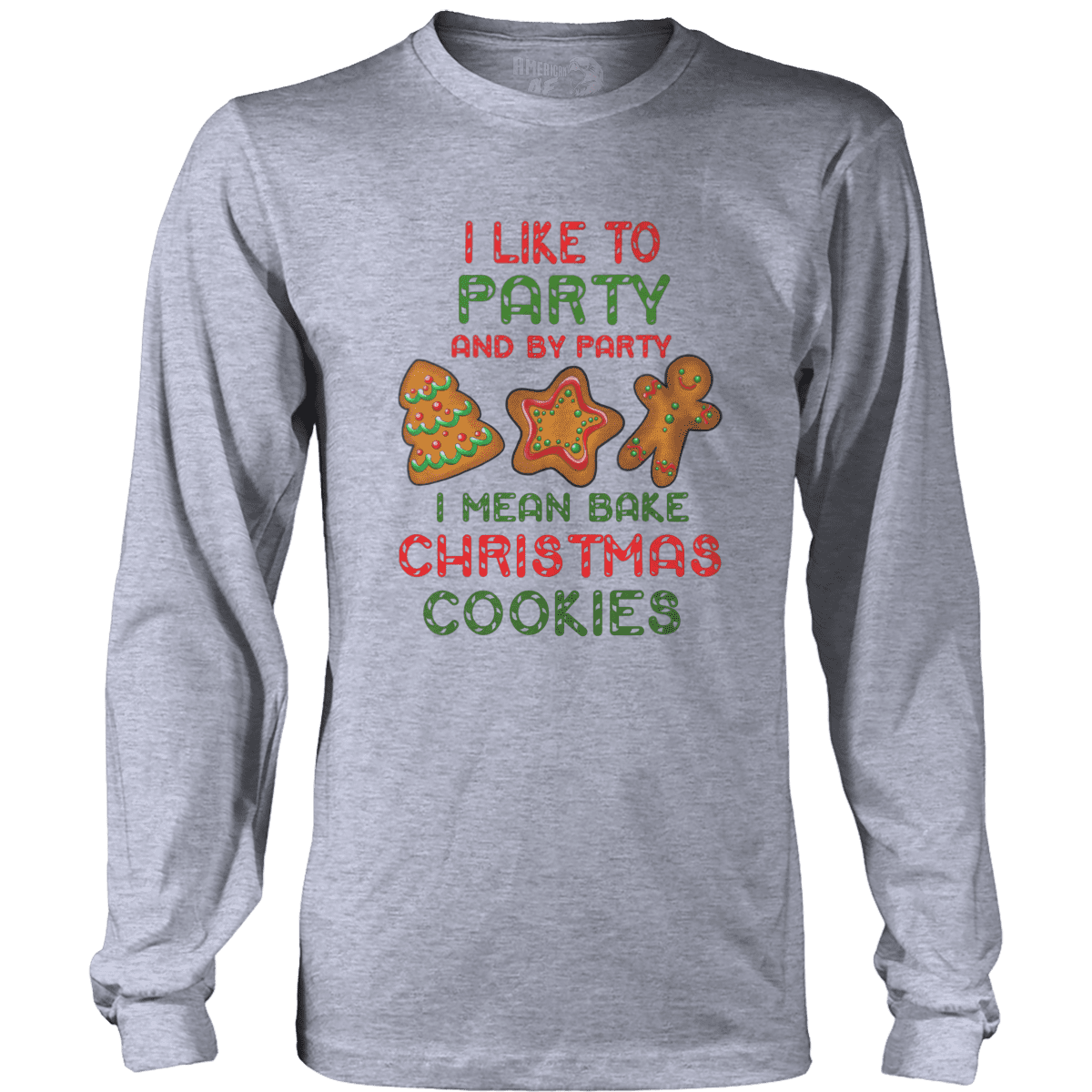 Raglan Mens Long Sleeve / Heather Gray / S I Like to Party