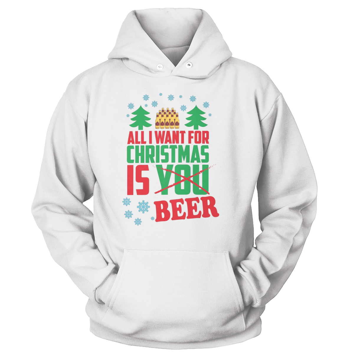 Raglan Unisex Hoodie / White / S All I want is Beer (Ladies)