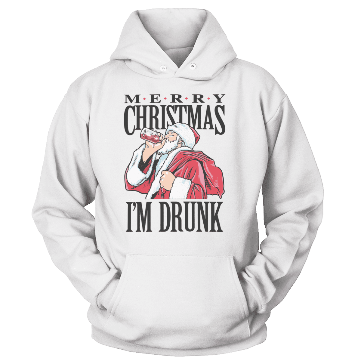 Raglan Unisex Hoodie / White / S Merry Christmas I'm Drunk