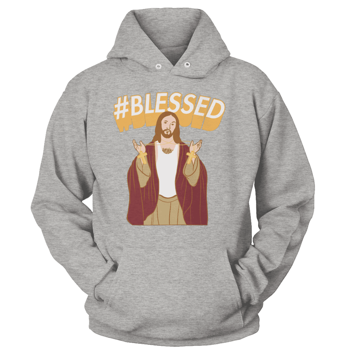 Raglan Unisex Hoodie / Heather Gray / S #Blessed V2