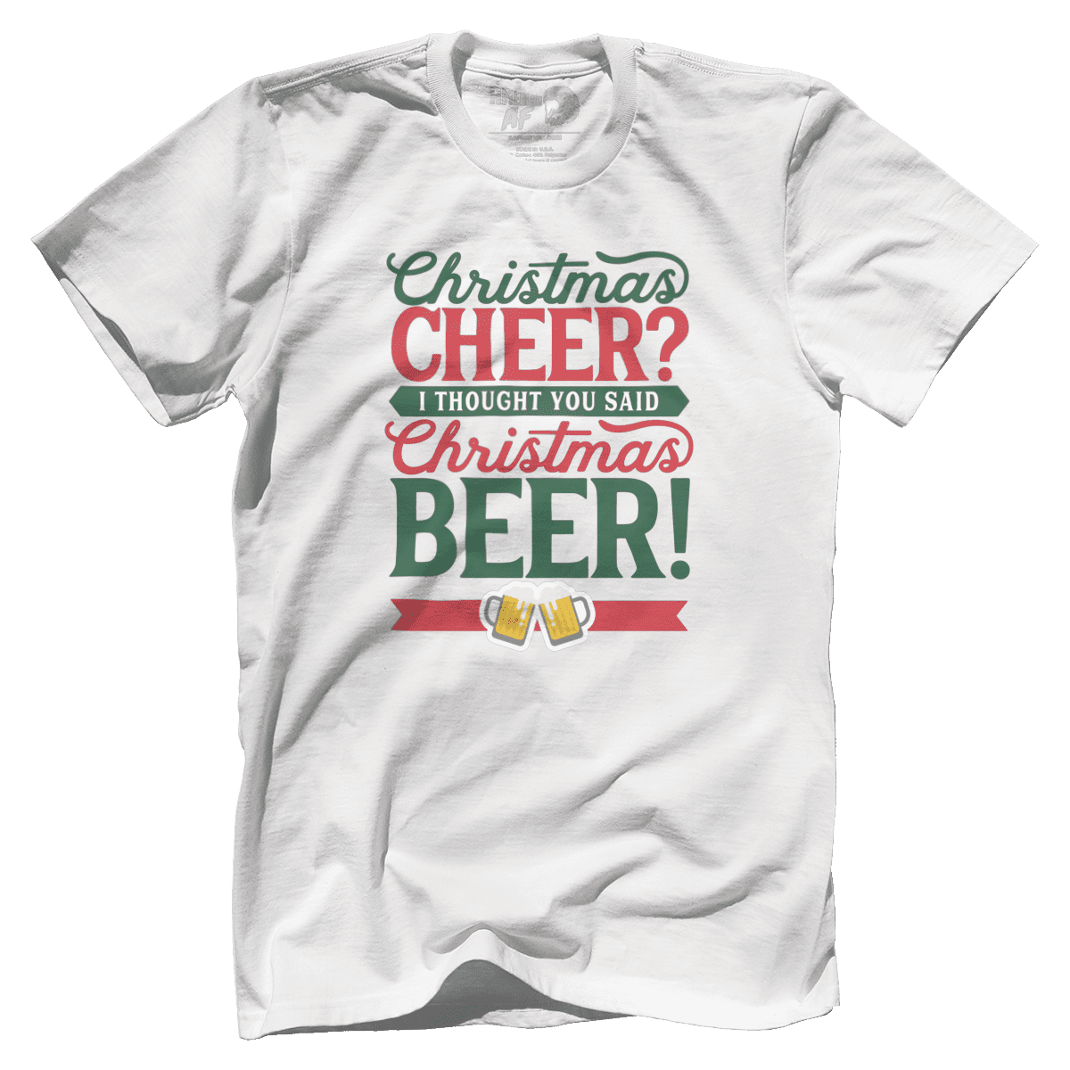 Raglan Premium Mens Shirt / White / XS Christmas Cheer Christmas Beer