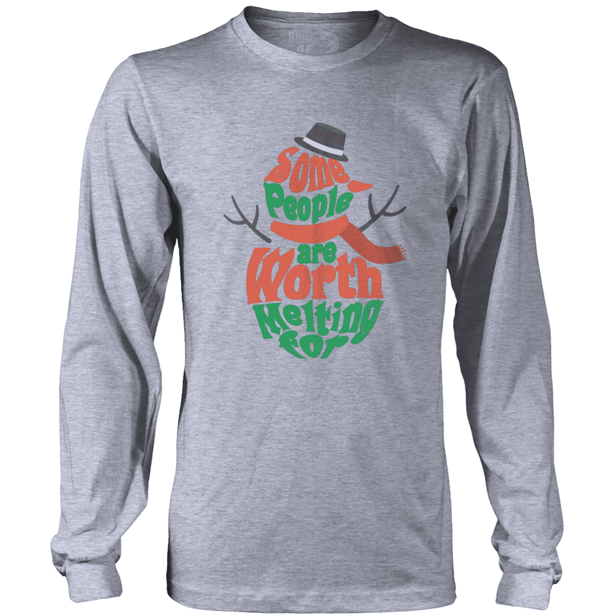 Raglan Mens Long Sleeve / Heather Gray / S Worth Melting For