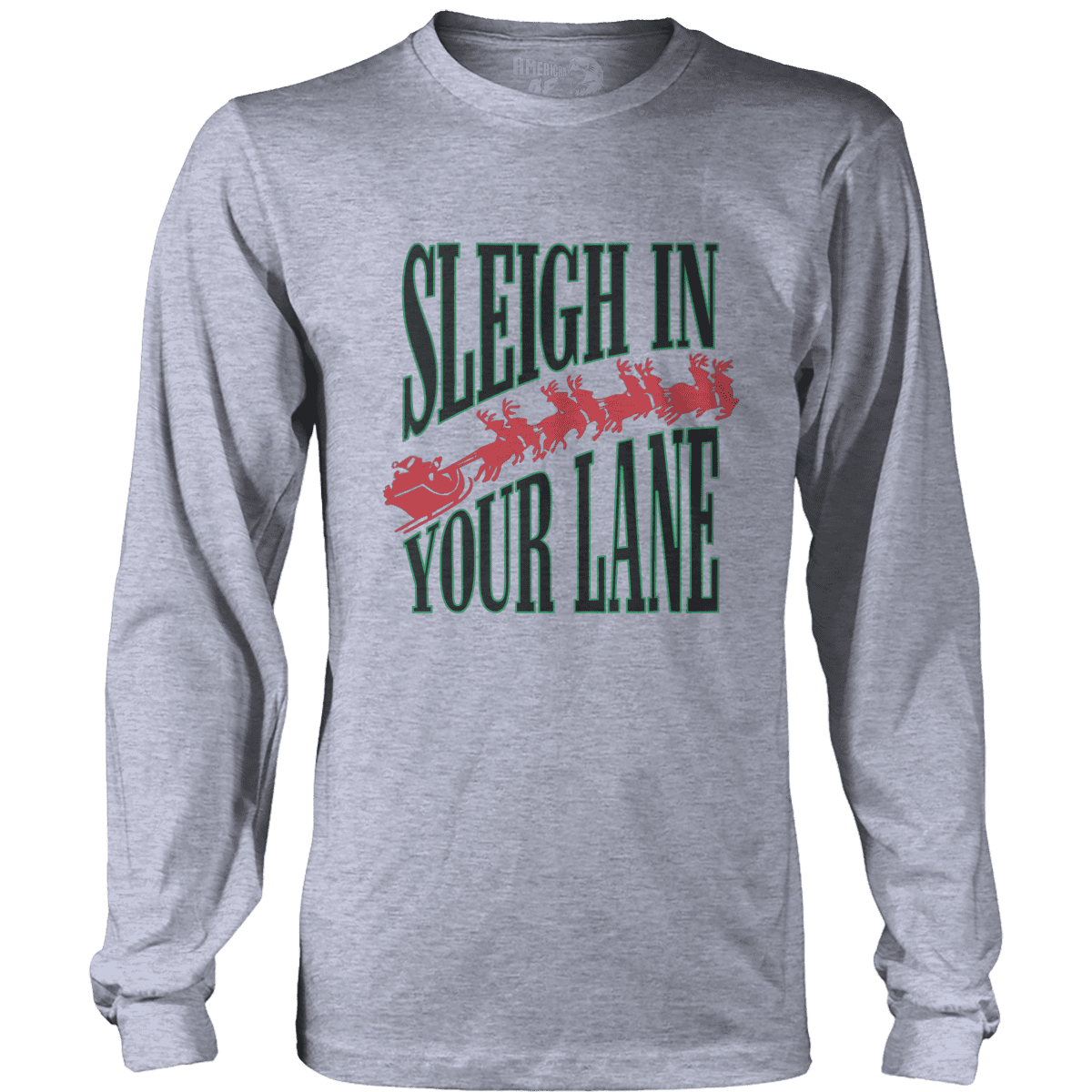 Raglan Mens Long Sleeve / Heather Gray / S Sleigh in Your Lane