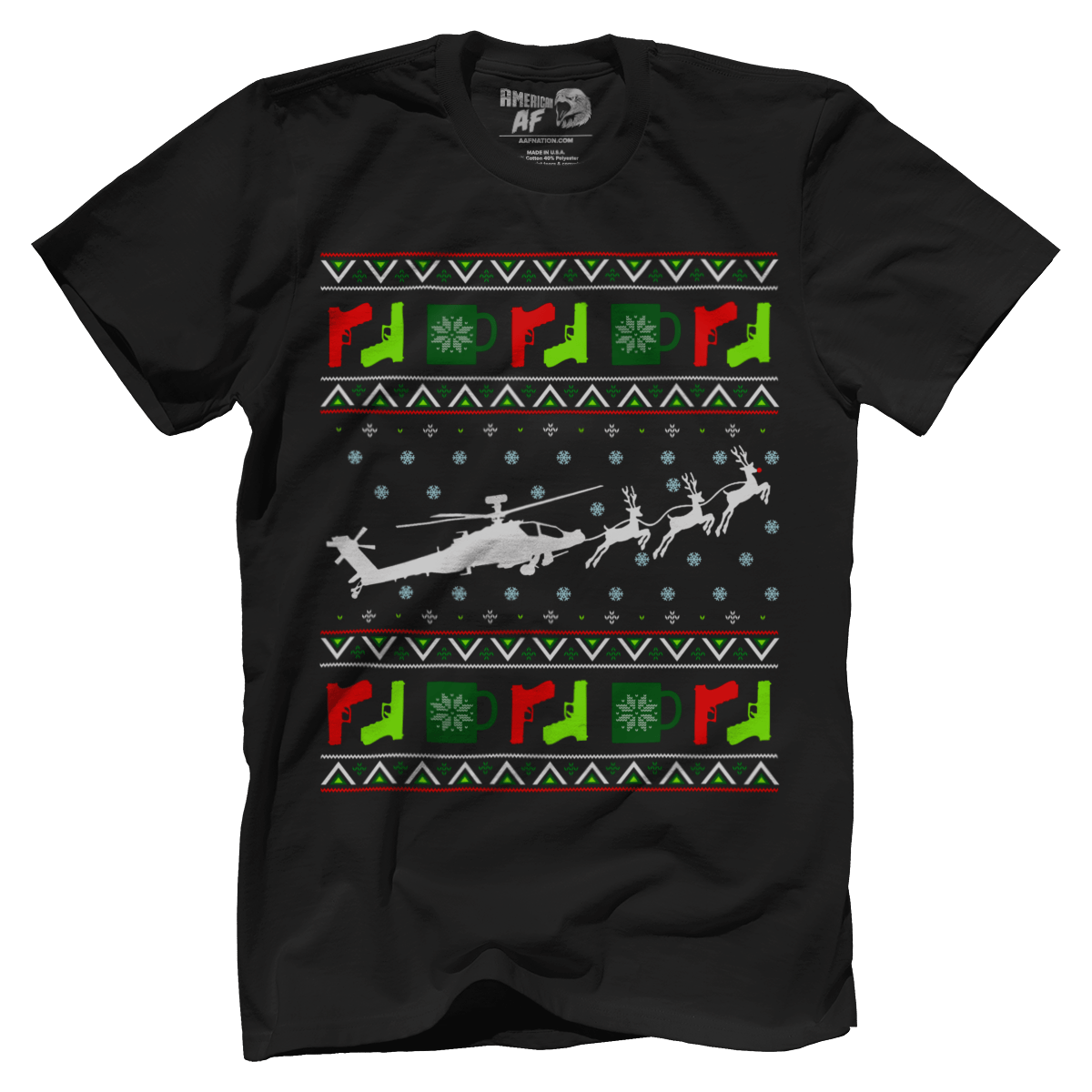 Raglan Premium Mens Shirt / Black / XS Santa's Other Ride - Apache