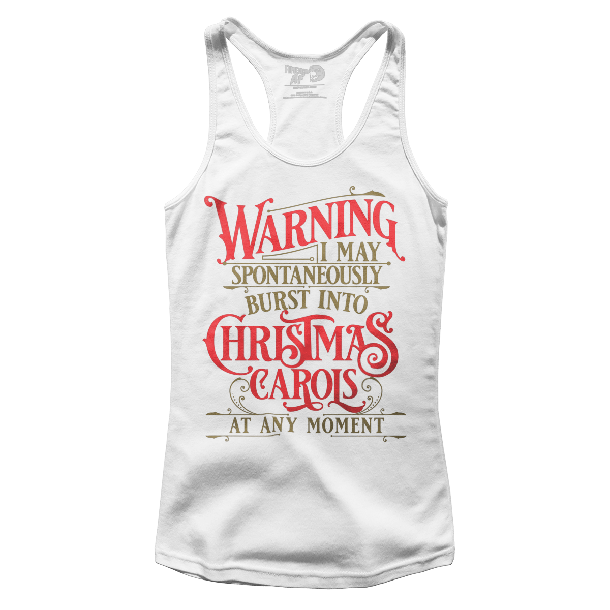 Raglan Premium Ladies Racerback Tank / White / XS Carols at Any Moment (Ladies)