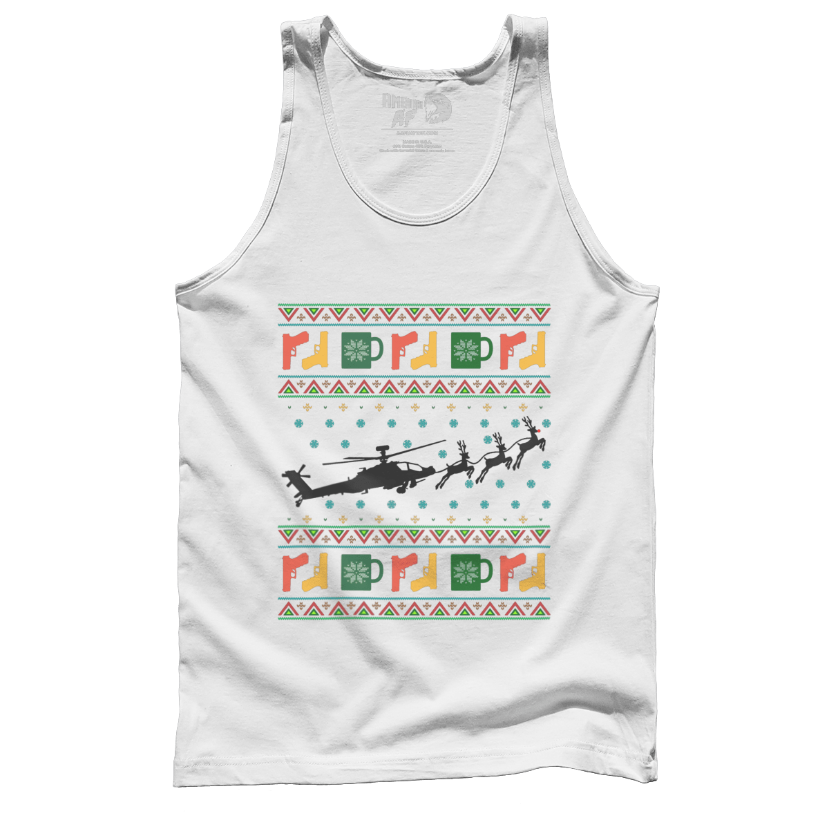 Raglan Premium Mens Tank / White / S Santa's Other Ride - Apache