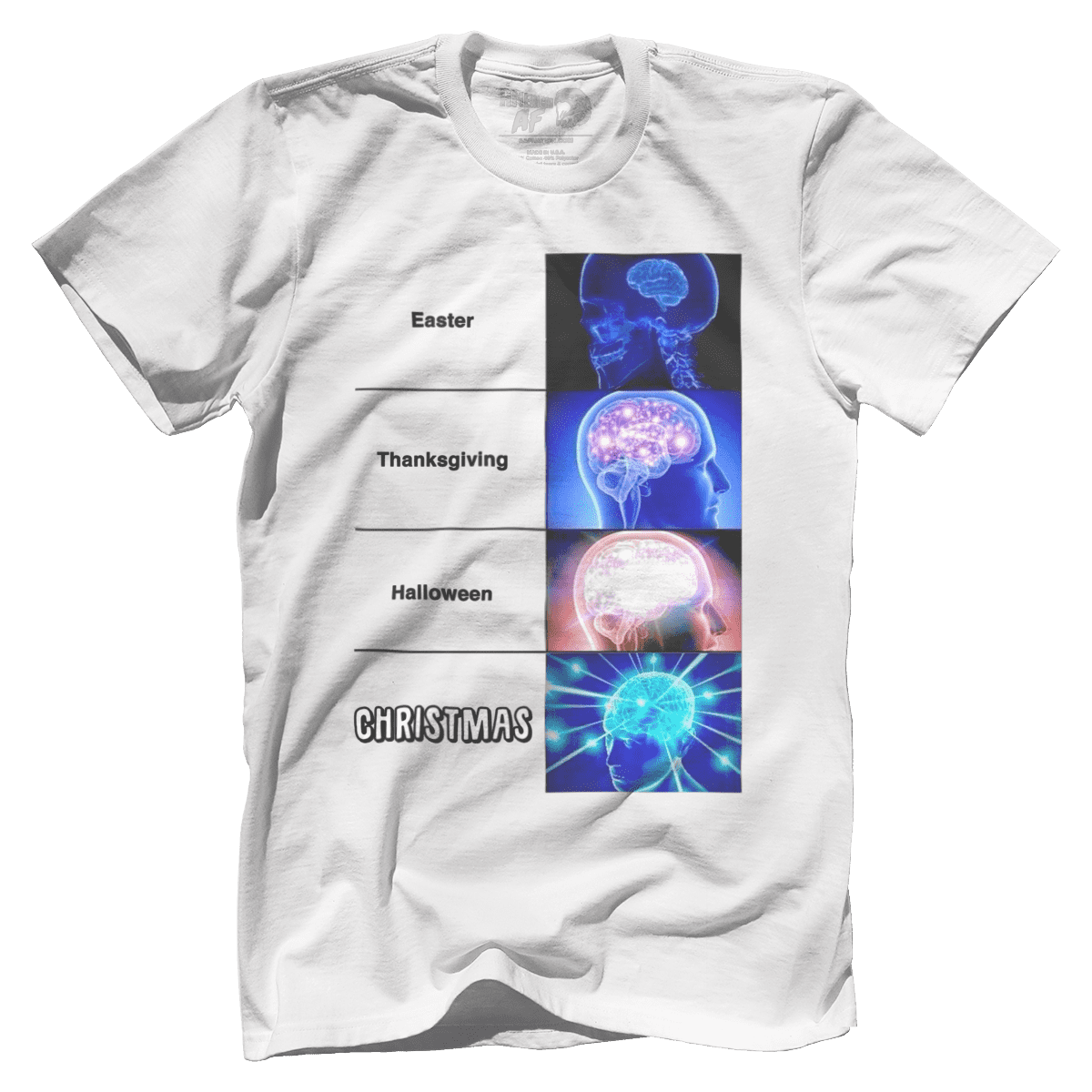 Raglan Premium Mens Shirt / White / XS Woke Brain - Meme