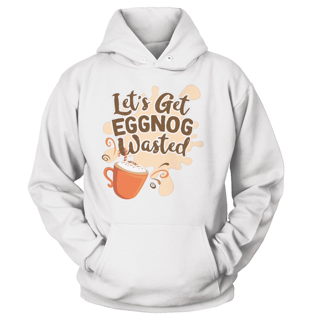 Raglan Unisex Hoodie / White / S Eggnog Wasted V1