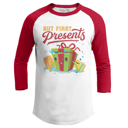 Raglan Raglan / White/Red / S But First Presents (Ladies)