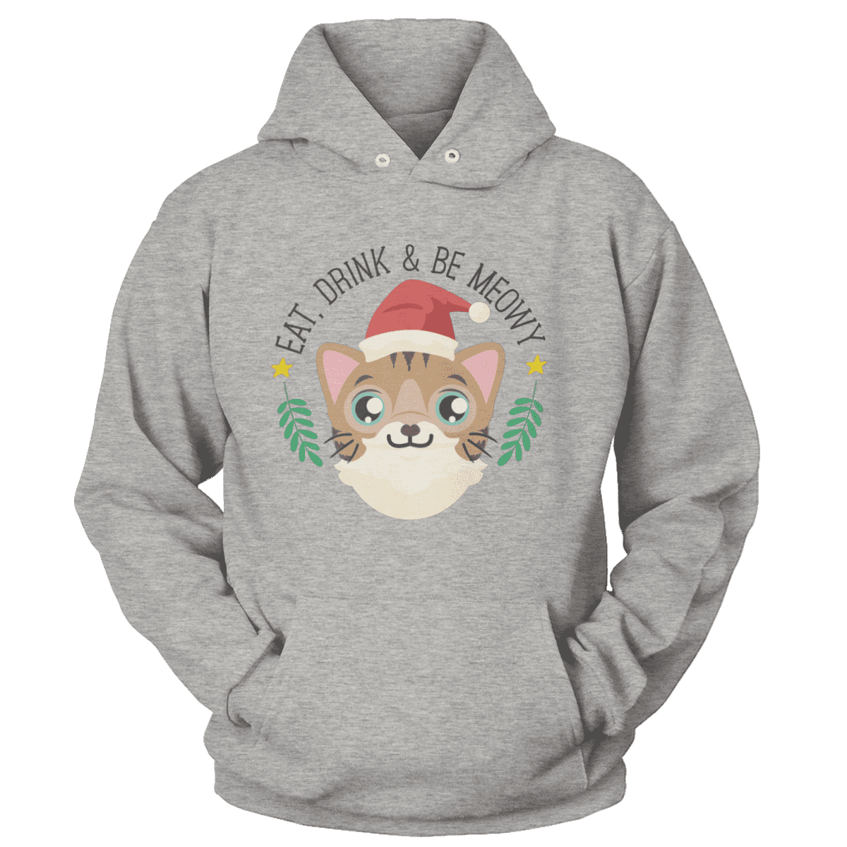Raglan Unisex Hoodie / Heather Gray / S Eat, Drink & Be Meowy