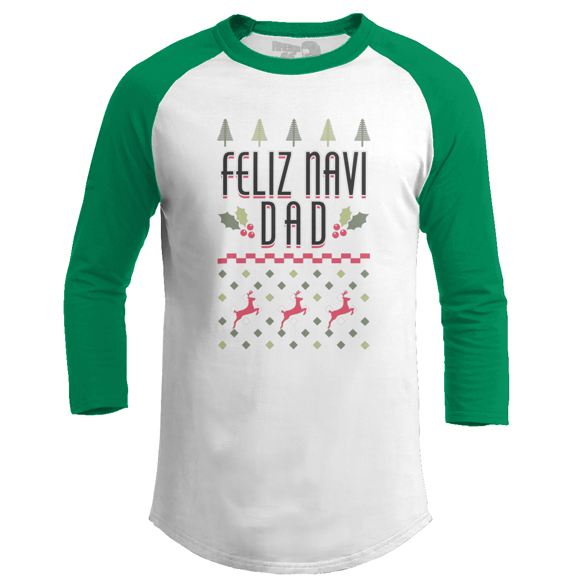 Raglan Raglan / White/Kelly Green / S Feliz Navi Dad (Ladies)