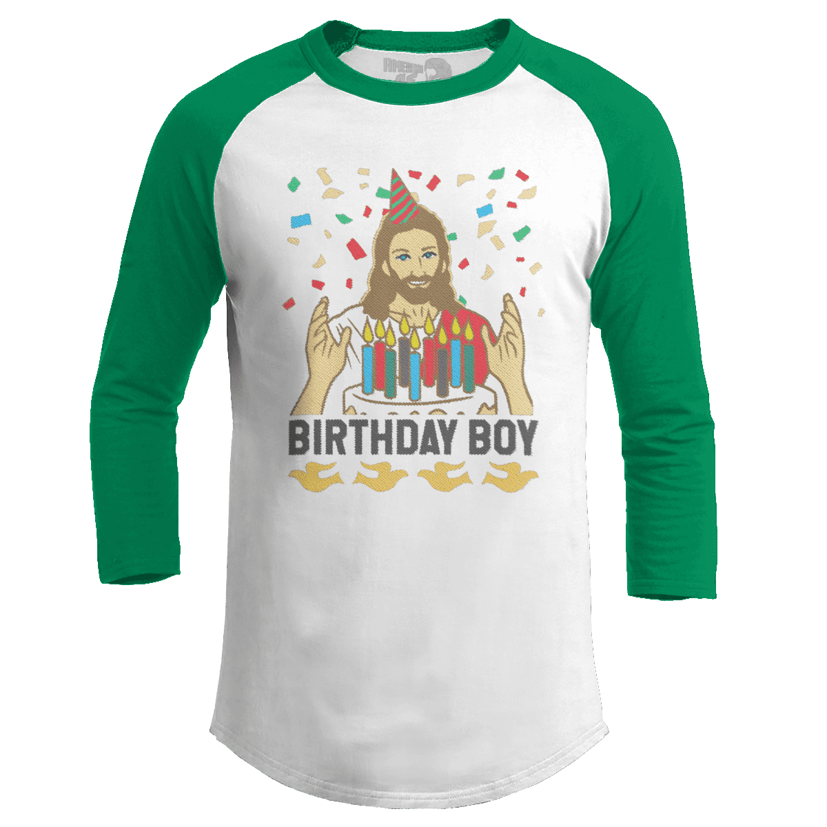 Raglan Raglan / White/Kelly Green / S Birthday Boy