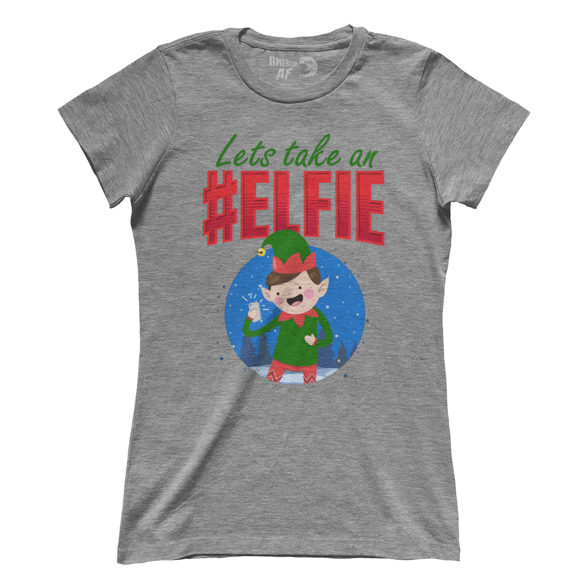Raglan Premium Ladies Tee / Heather Gray / S Elfie (Ladies)