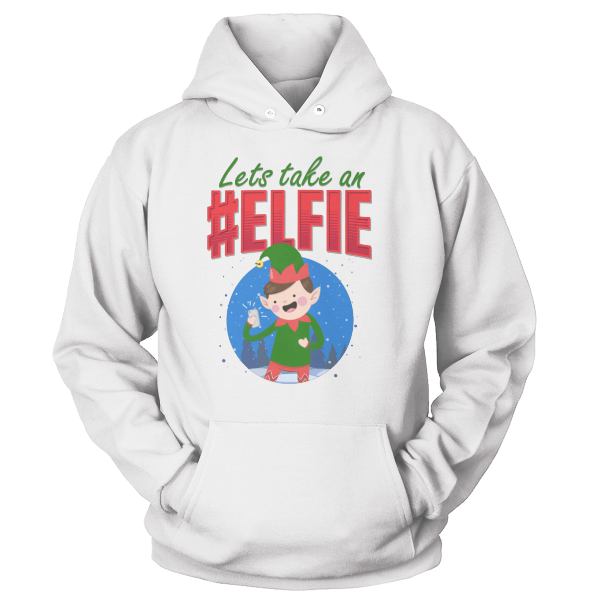 Raglan Unisex Hoodie / White / S Elfie (Ladies)