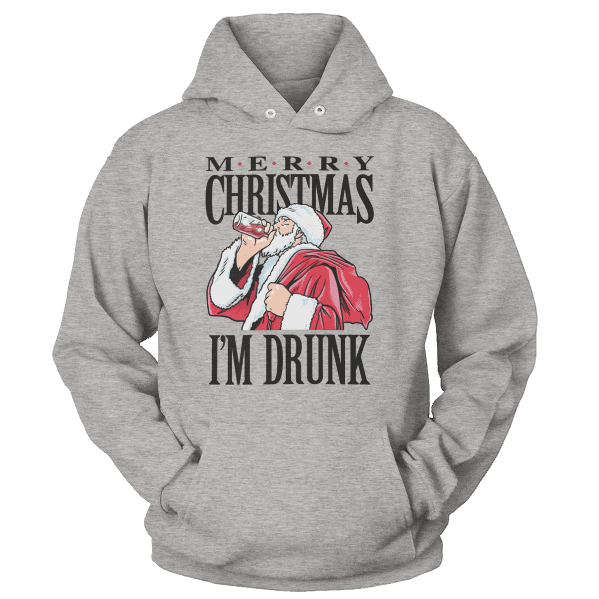 Raglan Unisex Hoodie / Heather Gray / S Merry Christmas I'm Drunk