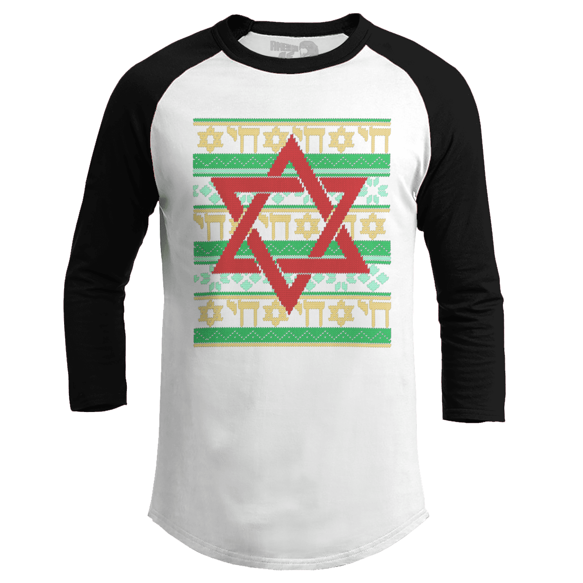 Raglan Raglan / White/Black / S Jewish Star