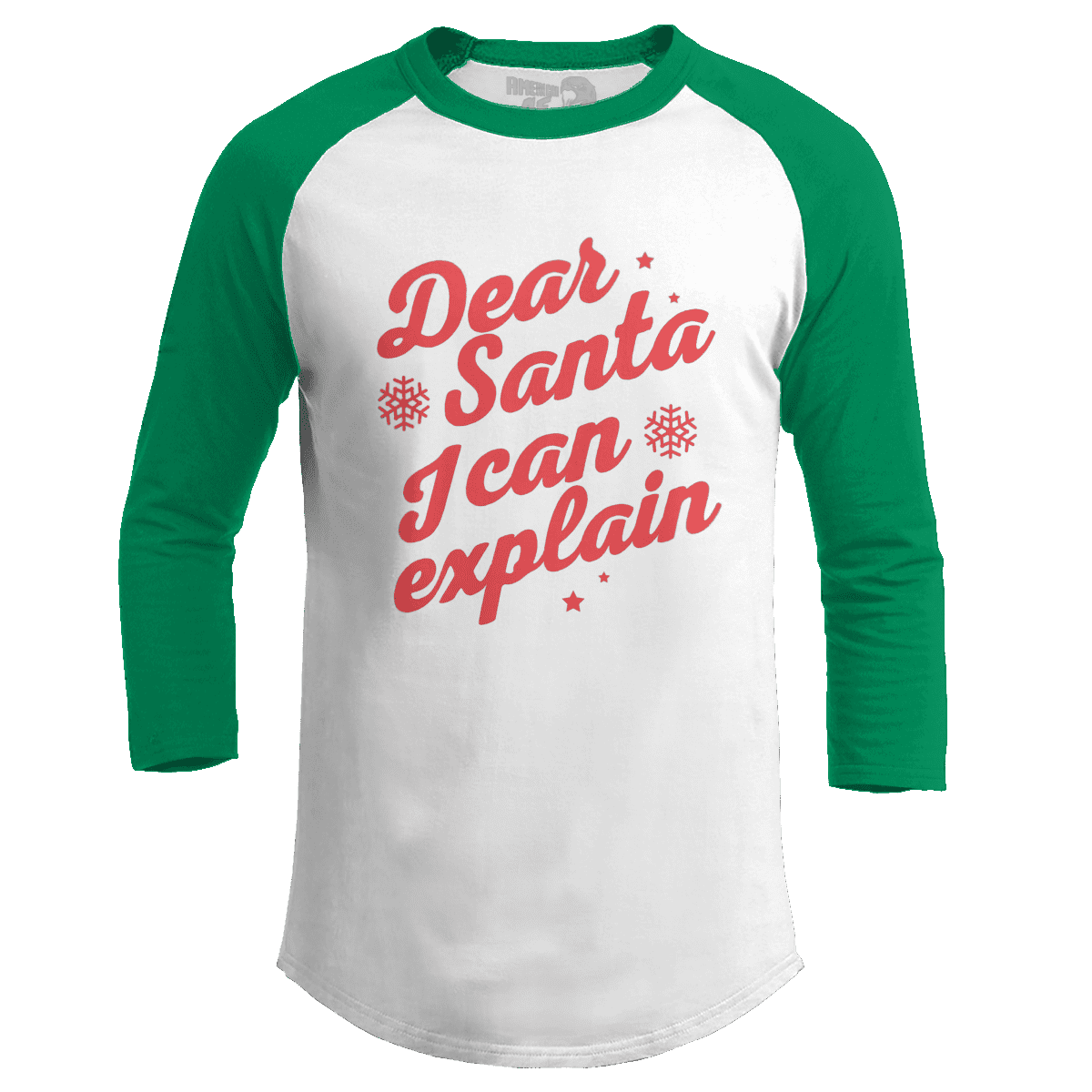 Raglan Raglan / White/Kelly Green / S Dear Santa I Can Explain