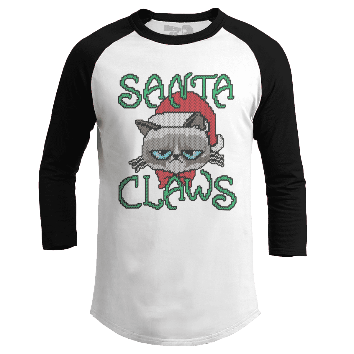 Raglan Raglan / White/Black / S Santa Claws V2