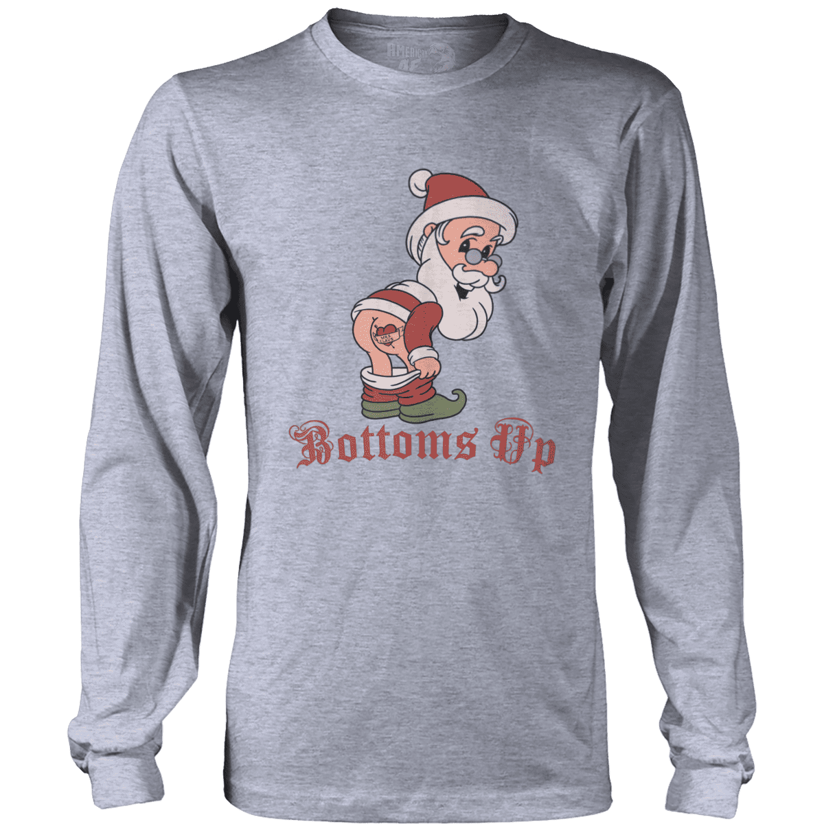 Raglan Mens Long Sleeve / Heather Gray / S Bottoms Up